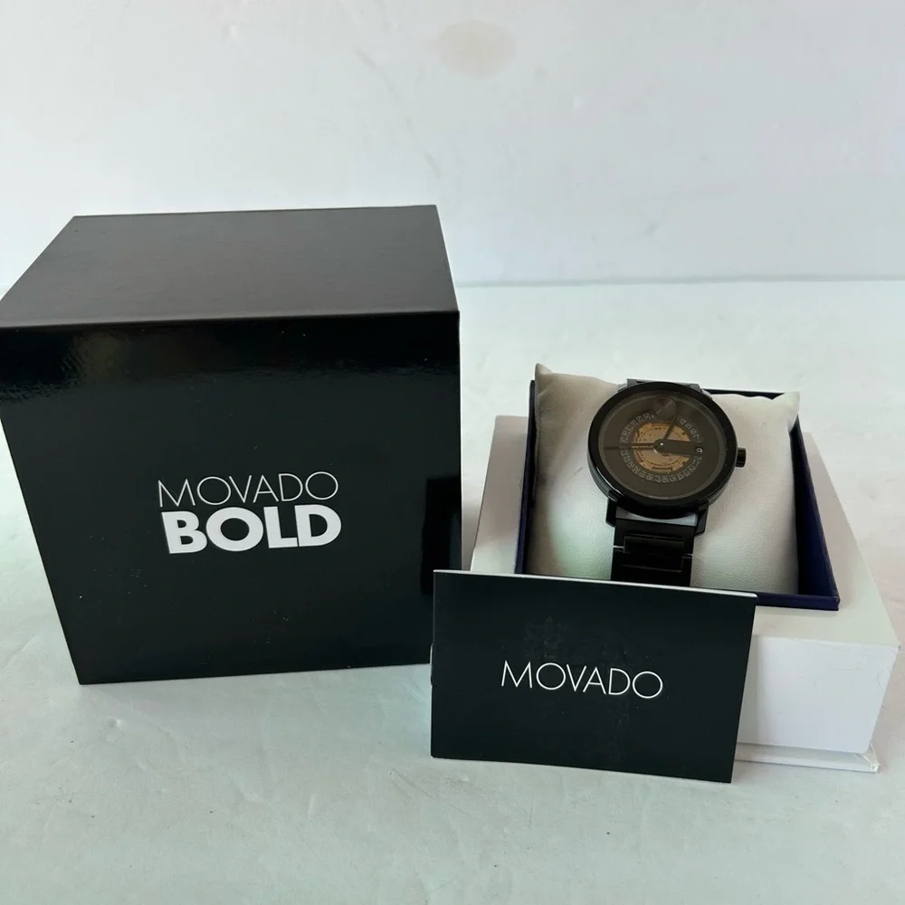 Brand New Men’s Movado Bold Black Stainless Steel.